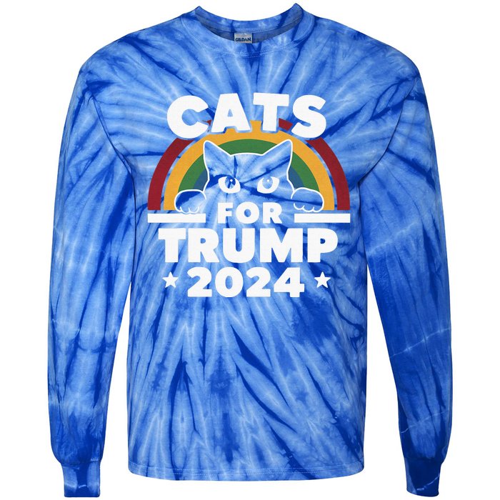 Cats For Trump Tie-Dye Long Sleeve Shirt