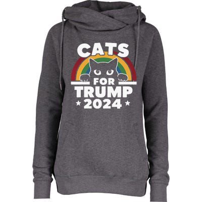 Cats For Trump Womens Funnel Neck Pullover Hood