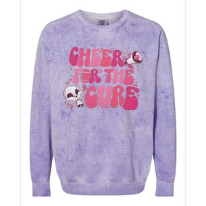 Cheer For The Cure Breast Cancer Football Pink Out Colorblast Crewneck Sweatshirt