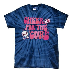 Cheer For The Cure Breast Cancer Football Pink Out Tie-Dye T-Shirt