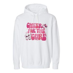 Cheer For The Cure Breast Cancer Football Pink Out Garment-Dyed Fleece Hoodie