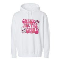 Cheer For The Cure Breast Cancer Football Pink Out Garment-Dyed Fleece Hoodie