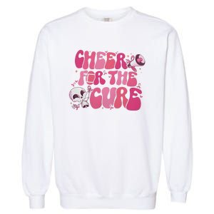 Cheer For The Cure Breast Cancer Football Pink Out Garment-Dyed Sweatshirt