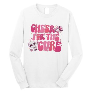 Cheer For The Cure Breast Cancer Football Pink Out Long Sleeve Shirt