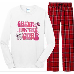 Cheer For The Cure Breast Cancer Football Pink Out Long Sleeve Pajama Set