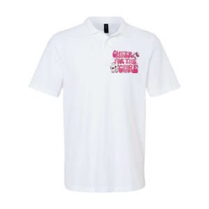 Cheer For The Cure Breast Cancer Football Pink Out Softstyle Adult Sport Polo