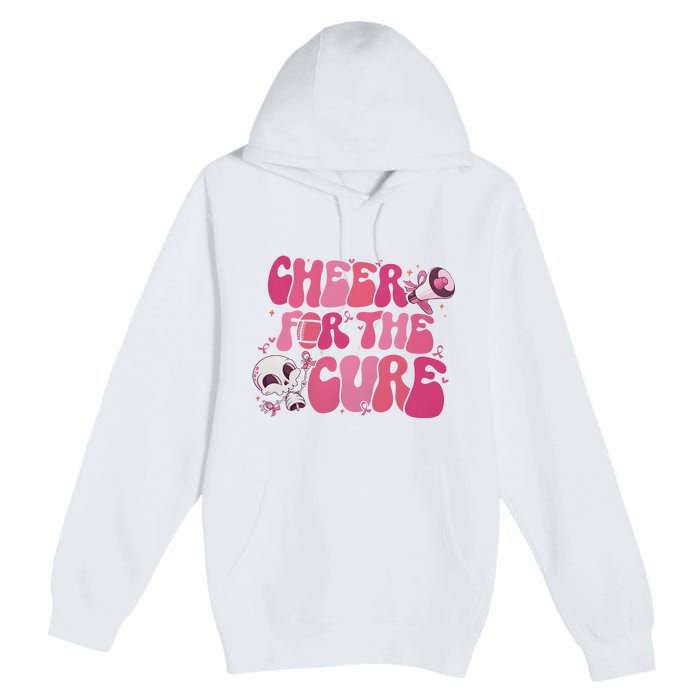 Cheer For The Cure Breast Cancer Football Pink Out Premium Pullover Hoodie