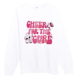 Cheer For The Cure Breast Cancer Football Pink Out Premium Crewneck Sweatshirt