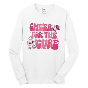 Cheer For The Cure Breast Cancer Football Pink Out Tall Long Sleeve T-Shirt