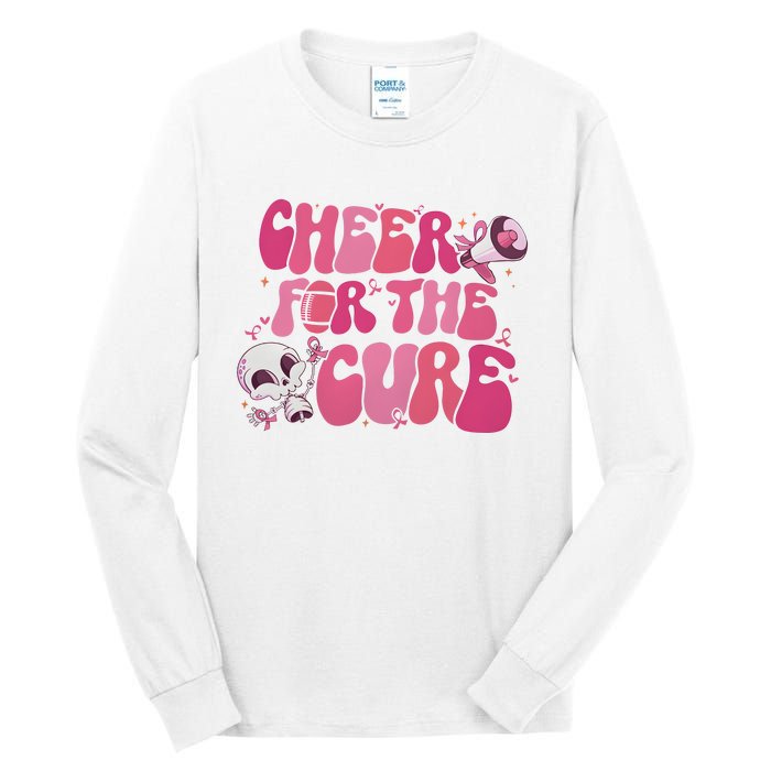 Cheer For The Cure Breast Cancer Football Pink Out Tall Long Sleeve T-Shirt