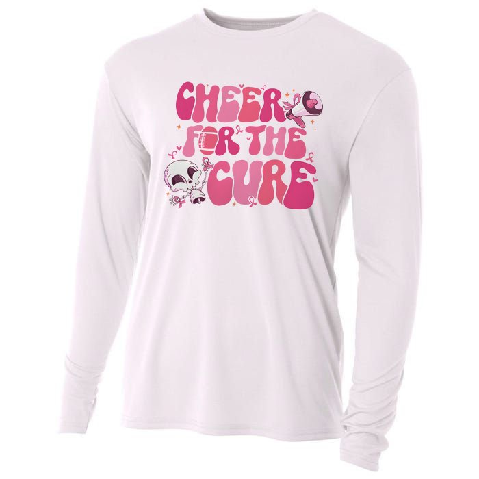 Cheer For The Cure Breast Cancer Football Pink Out Cooling Performance Long Sleeve Crew