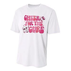 Cheer For The Cure Breast Cancer Football Pink Out Performance Sprint T-Shirt