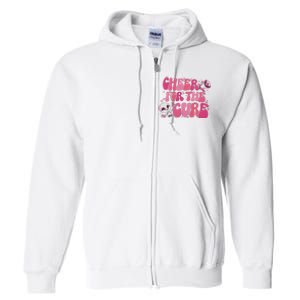 Cheer For The Cure Breast Cancer Football Pink Out Full Zip Hoodie