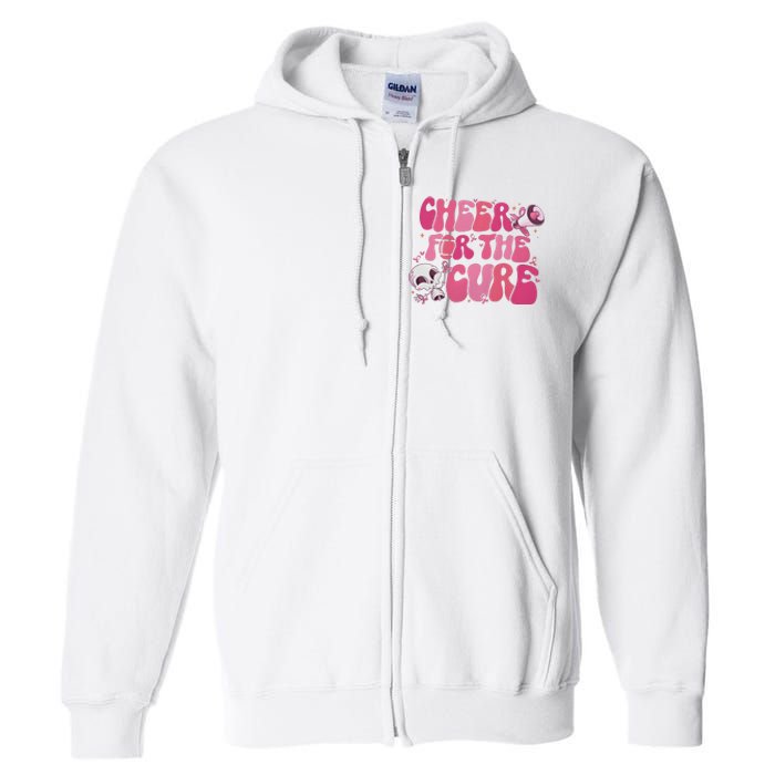 Cheer For The Cure Breast Cancer Football Pink Out Full Zip Hoodie