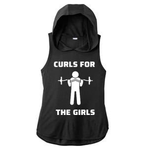 Curls For The Girls Barbell Bicep Curls Gym Saying Ladies PosiCharge Tri-Blend Wicking Draft Hoodie Tank