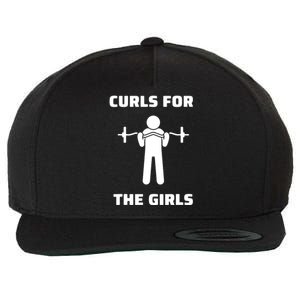 Curls For The Girls Barbell Bicep Curls Gym Saying Wool Snapback Cap