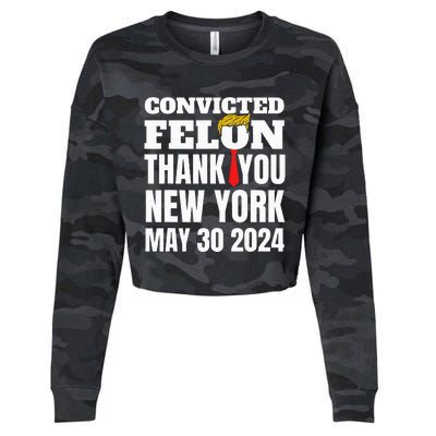 Convicted Felon Trump Hair Tie Thank You Ny New York 53024 Cropped Pullover Crew