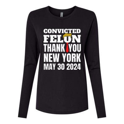 Convicted Felon Trump Hair Tie Thank You Ny New York 53024 Womens Cotton Relaxed Long Sleeve T-Shirt