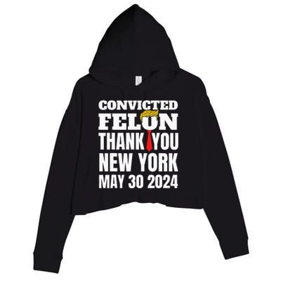 Convicted Felon Trump Hair Tie Thank You Ny New York 53024 Crop Fleece Hoodie