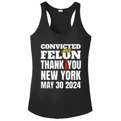 Convicted Felon Trump Hair Tie Thank You Ny New York 53024 Ladies PosiCharge Competitor Racerback Tank