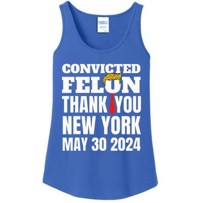 Convicted Felon Trump Hair Tie Thank You Ny New York 53024 Ladies Essential Tank