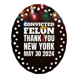 Convicted Felon Trump Hair Tie Thank You Ny New York 53024 Ceramic Oval Ornament