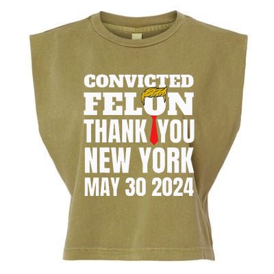 Convicted Felon Trump Hair Tie Thank You Ny New York 53024 Garment-Dyed Women's Muscle Tee