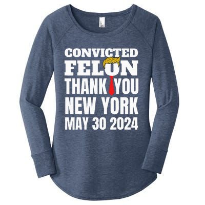 Convicted Felon Trump Hair Tie Thank You Ny New York 53024 Women's Perfect Tri Tunic Long Sleeve Shirt