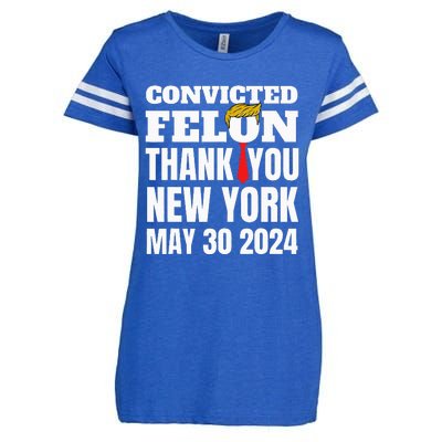 Convicted Felon Trump Hair Tie Thank You Ny New York 53024 Enza Ladies Jersey Football T-Shirt