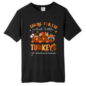 Caring For The Cutest Little Turkeys Nicu Crew Thanksgiving Tall Fusion ChromaSoft Performance T-Shirt