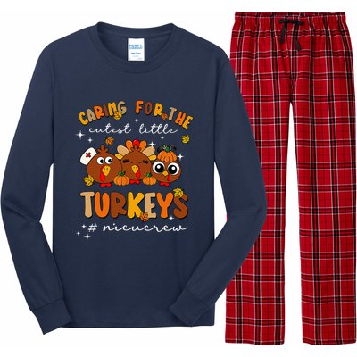 Caring For The Cutest Little Turkeys Nicu Crew Thanksgiving Long Sleeve Pajama Set