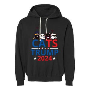 Cats For Trump 2024 – Donald Trump Halloween Women Vneck Garment-Dyed Fleece Hoodie