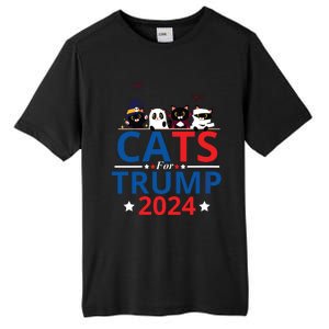 Cats For Trump 2024 – Donald Trump Halloween Women Vneck Tall Fusion ChromaSoft Performance T-Shirt