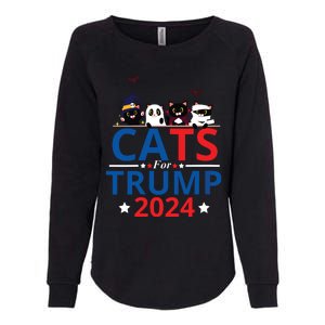 Cats For Trump 2024 – Donald Trump Halloween Women Vneck Womens California Wash Sweatshirt