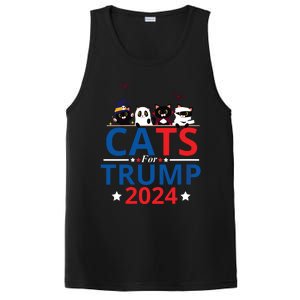 Cats For Trump 2024 – Donald Trump Halloween Women Vneck PosiCharge Competitor Tank