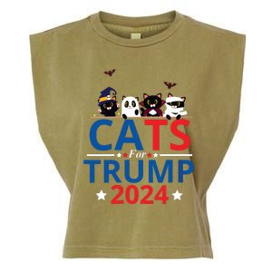 Cats For Trump 2024 – Donald Trump Halloween Women Vneck Garment-Dyed Women's Muscle Tee