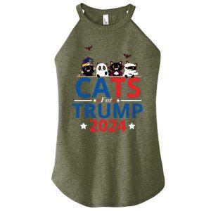 Cats For Trump 2024 – Donald Trump Halloween Women Vneck Women's Perfect Tri Rocker Tank