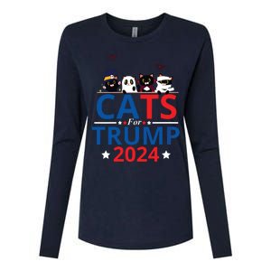 Cats For Trump 2024 – Donald Trump Halloween Women Vneck Womens Cotton Relaxed Long Sleeve T-Shirt