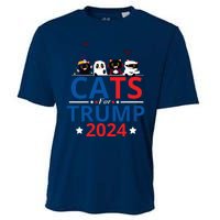 Cats For Trump 2024 – Donald Trump Halloween Women Vneck Cooling Performance Crew T-Shirt