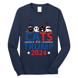 Cats For Trump 2024 – Donald Trump Halloween Women Vneck Long Sleeve Shirt