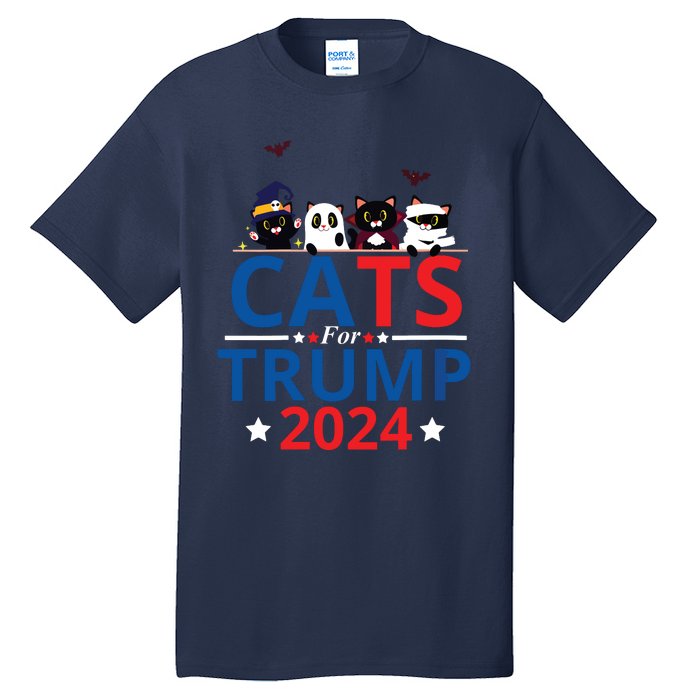 Cats For Trump 2024 – Donald Trump Halloween Women Vneck Tall T-Shirt