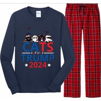 Cats For Trump 2024 – Donald Trump Halloween Women Vneck Long Sleeve Pajama Set