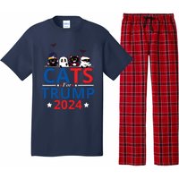 Cats For Trump 2024 – Donald Trump Halloween Women Vneck Pajama Set