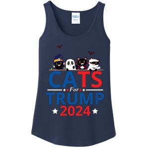 Cats For Trump 2024 – Donald Trump Halloween Women Vneck Ladies Essential Tank