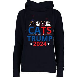 Cats For Trump 2024 – Donald Trump Halloween Women Vneck Womens Funnel Neck Pullover Hood