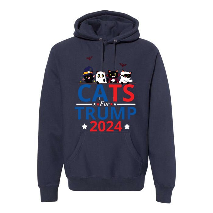 Cats For Trump 2024 – Donald Trump Halloween Women Vneck Premium Hoodie