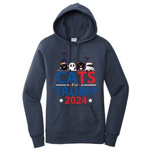 Cats For Trump 2024 – Donald Trump Halloween Women Vneck Women's Pullover Hoodie