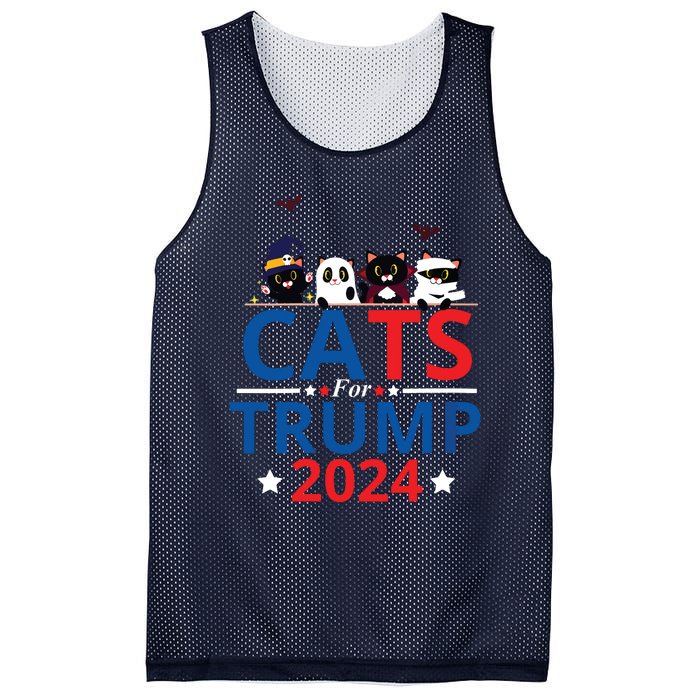 Cats For Trump 2024 – Donald Trump Halloween Women Vneck Mesh Reversible Basketball Jersey Tank