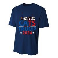 Cats For Trump 2024 – Donald Trump Halloween Women Vneck Performance Sprint T-Shirt