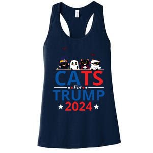 Cats For Trump 2024 – Donald Trump Halloween Women Vneck Women's Racerback Tank